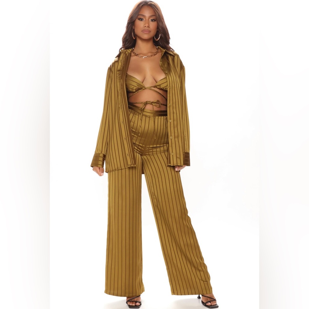 Love The Way You Lie 3 Piece Pant Set - Olive